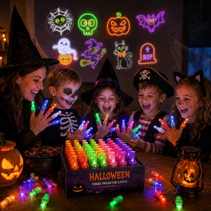 Halloweenský večírek s neonovými projekčními motivy