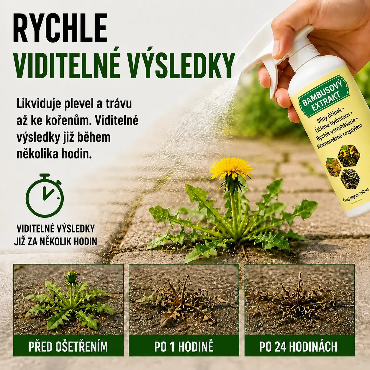 🔥 AKCE 2026 – Rychle působící přírodní postřik proti plevelům a trávě
