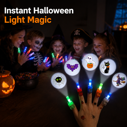 Ukázka používání halloweenského prstenového projektoru