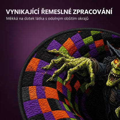 3D kulatý halloweenský koberec se strašidelným vírem