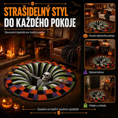 3D kulatý halloweenský koberec se strašidelným vírem