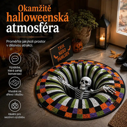 3D kulatý halloweenský koberec se strašidelným vírem