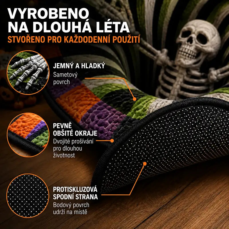 3D kulatý halloweenský koberec se strašidelným vírem