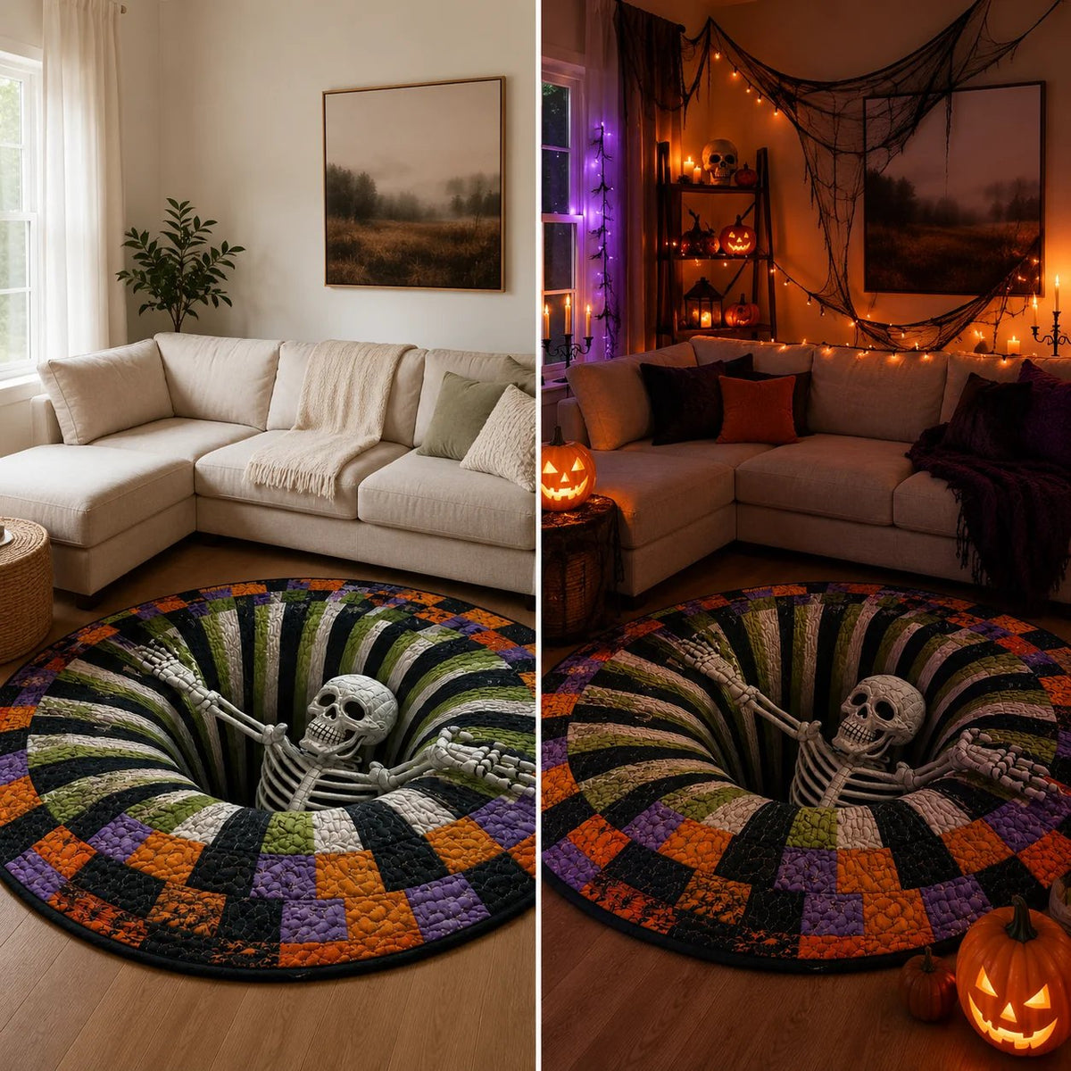 3D kulatý halloweenský koberec se strašidelným vírem – obrázek 27