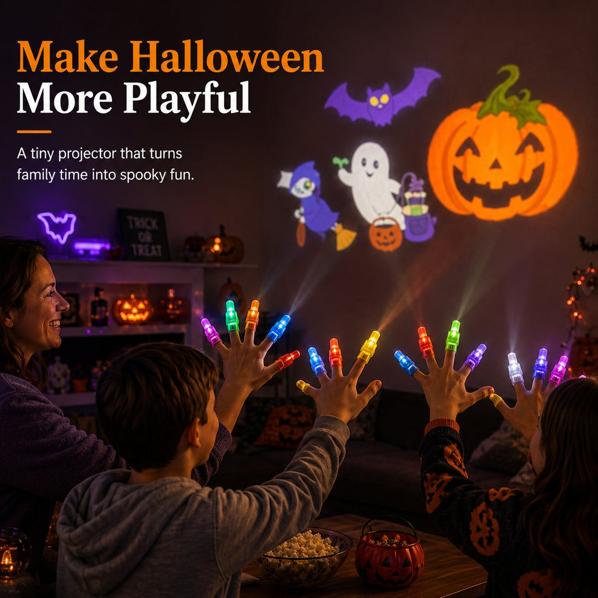 Rodinná halloweenská projekční aktivita