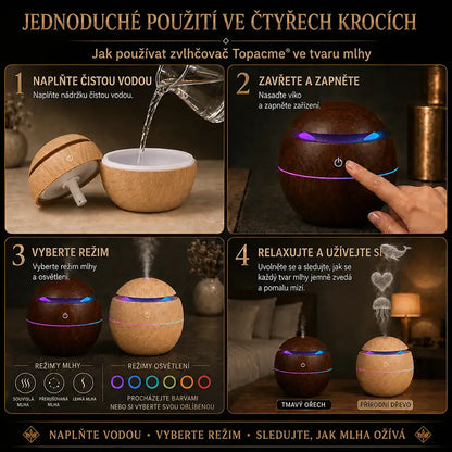 Topacme® dynamický aroma zvlhčovač s tvarovanou mlhou 4 v 1