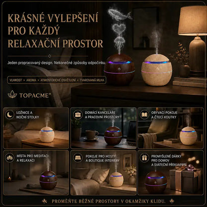 Topacme® dynamický aroma zvlhčovač s tvarovanou mlhou 4 v 1
