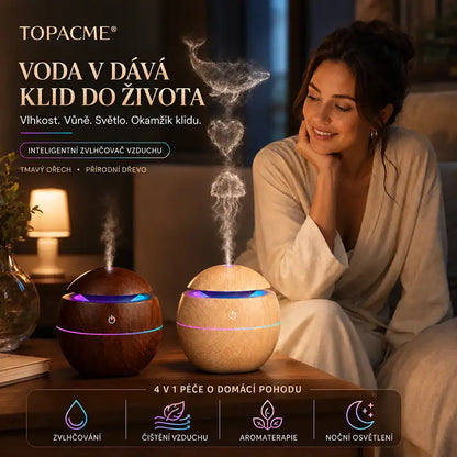 Topacme® dynamický aroma zvlhčovač s tvarovanou mlhou 4 v 1