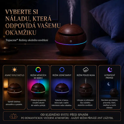 Topacme® dynamický aroma zvlhčovač s tvarovanou mlhou 4 v 1