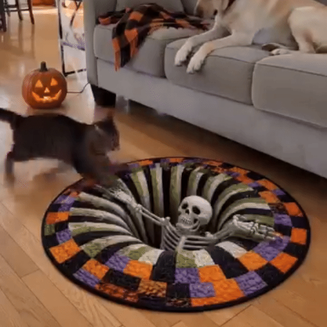 3D kulatý halloweenský koberec se strašidelným vírem – obrázek 14