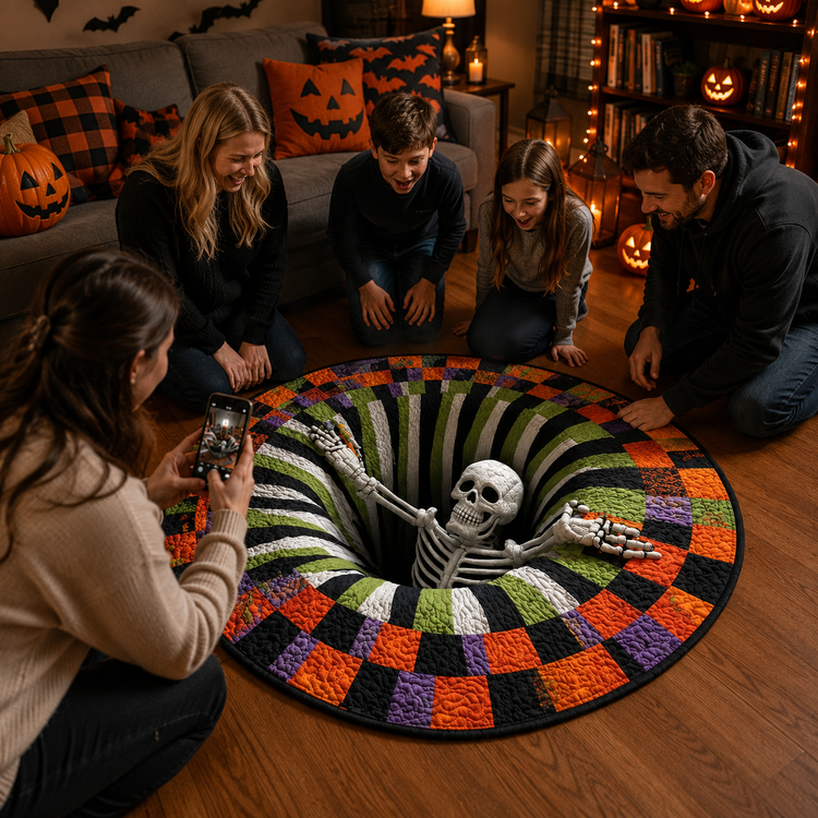 3D kulatý halloweenský koberec se strašidelným vírem – obrázek 7