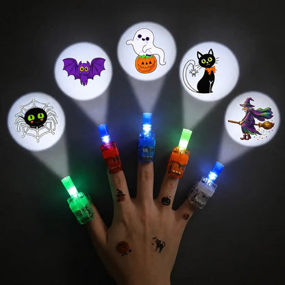 Halloweenské postavičky promítané prstenovými světly