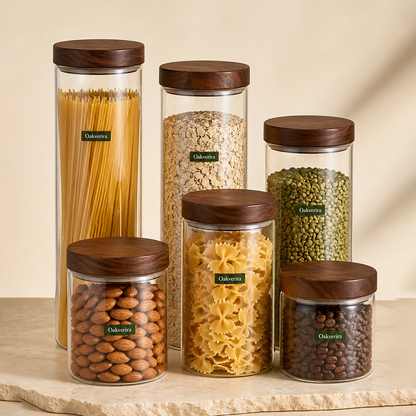 Oakverira Pantry Glass Storage Set