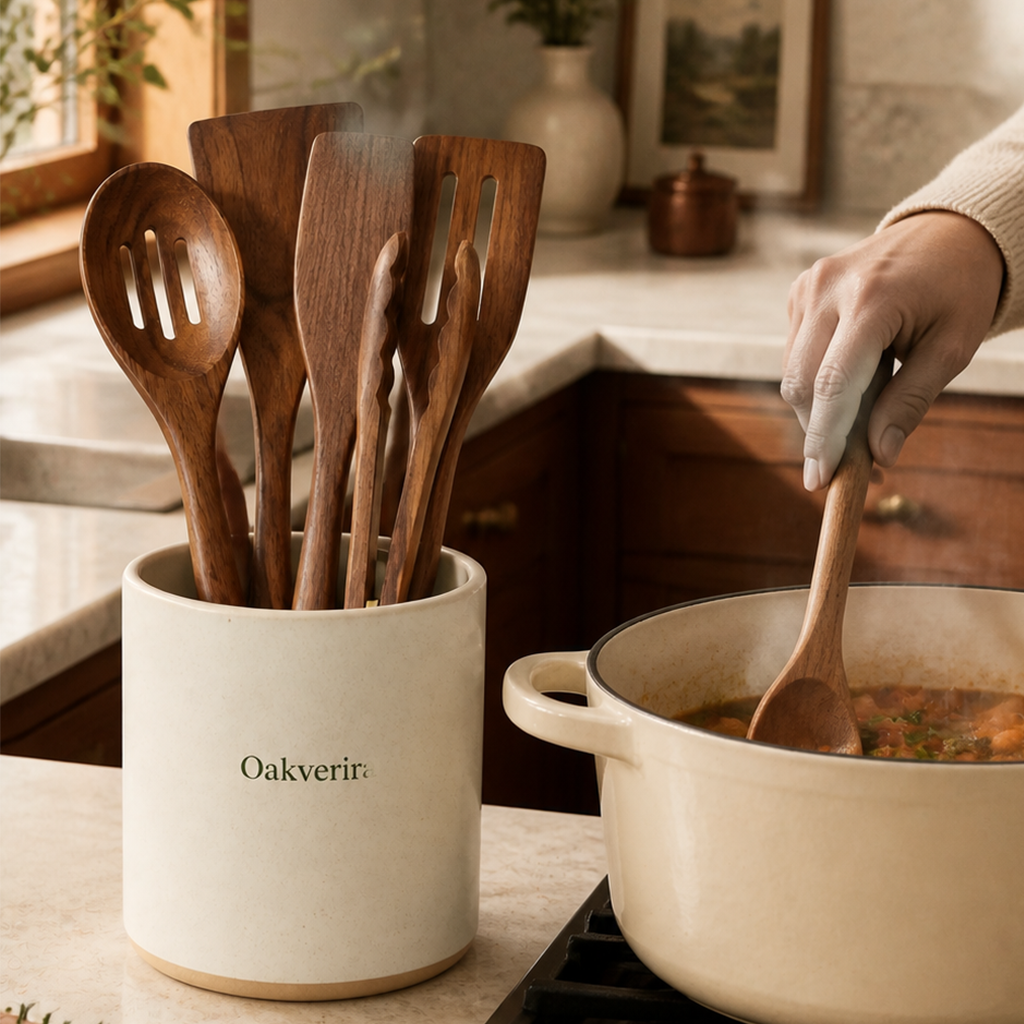 Oakverira Walnut Kitchen Tool Set