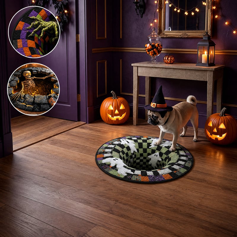 3D kulatý halloweenský koberec se strašidelným vírem – obrázek 39